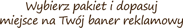 Wybierz pakiet i dopasuj miejsce na Twój baner reklamowy